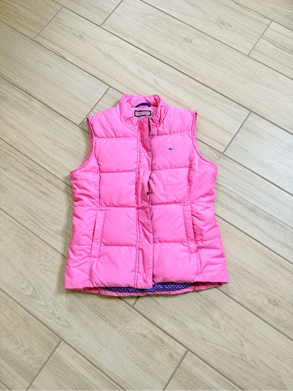 Vineyard Vines Womens Quilted Puffer Vest Pink Full Zip Lightweight Size M - Picture 2 of 8